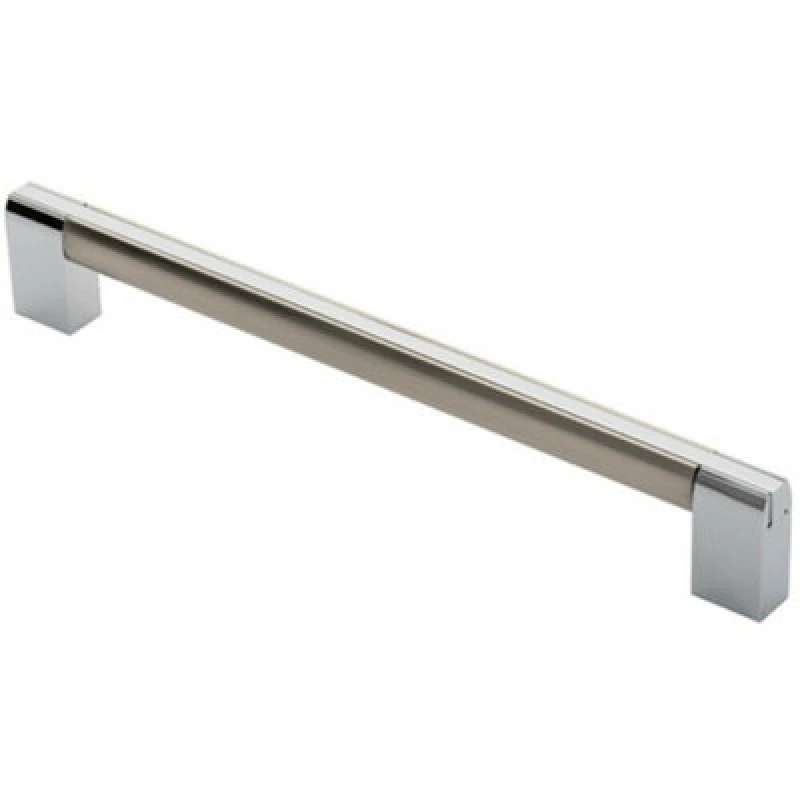 Image of Loops Multi Section Straight Pull Handle 224mm Centres Satin Nickel Polished Chrome Metallics unisex