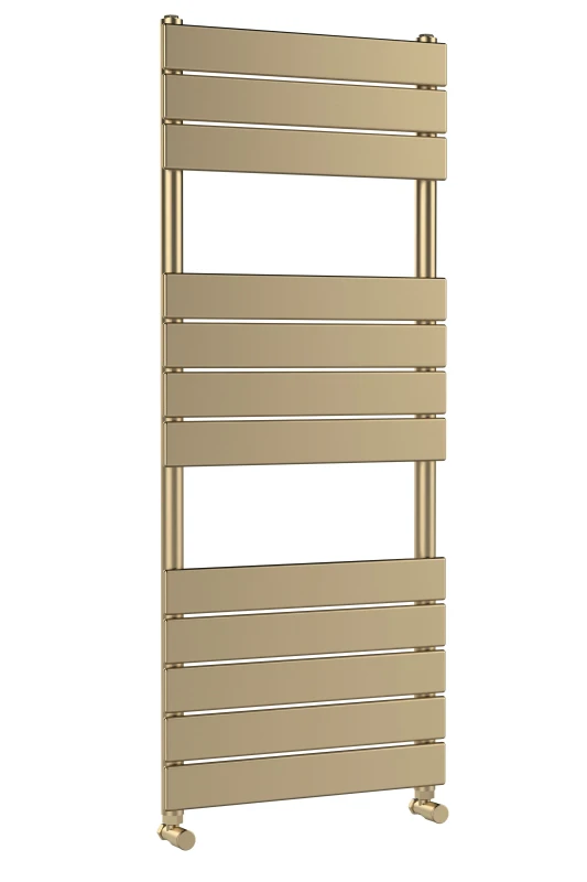 Image of Balterley Square Flat Towel Radiator 1213mm x 500mm - Brushed Brass in Metallics Metallics Unisex
