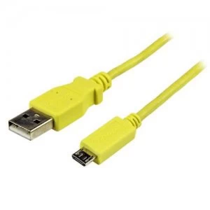 Image of 1m Yellow USB to Slim Micro USB Cable