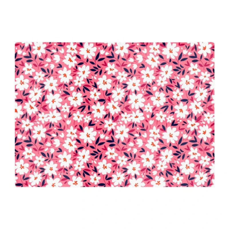 Image of Warren Reed Designer Small Cute White Flower Pattern Glass Chopping Board