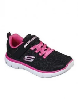 Image of Skechers Girls Summits Worth Wild Trainer - Black, Size 3 Older