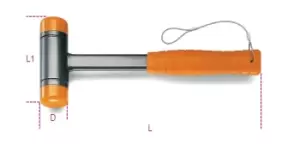 Image of Beta Tools 1392HS H-Safe Tethered Dead-Blow Hammer Interchangeable Face Ø 60mm