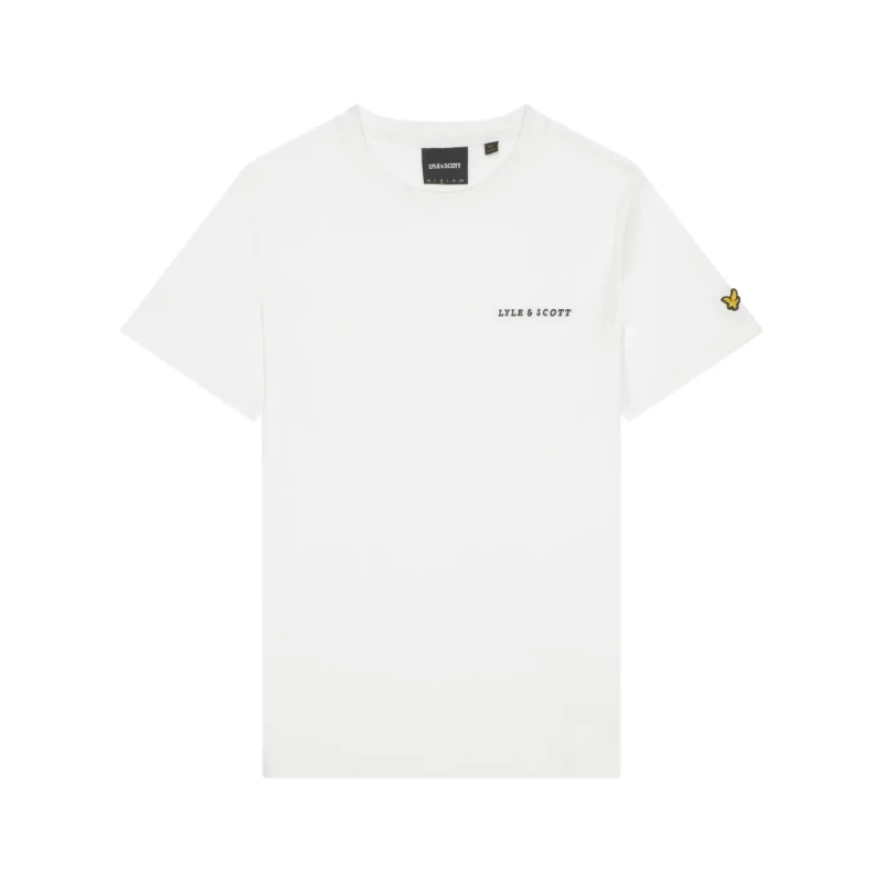Image of Lyle & Scott Mens Embroidered Logo Cotton T-Shirt in White/ Jet Black