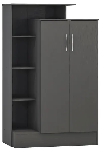 Image of Seconique Nevada Petite Open Shelf Wardrobe Dark Grey