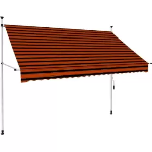 Image of Manual Retractable Awning 250cm Orange and Brown Vidaxl Multicolour