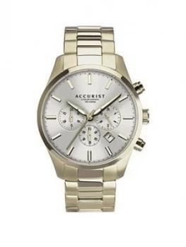 Image of Accurist Silver Sunray Chronograph Dial Gold Stainless Steel Bracelet Mens Watch