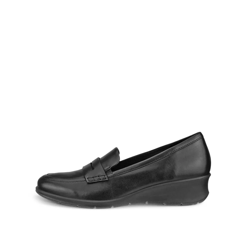 Image of Ecco Felicia 217323 Full Grain Leather Womens Slip On Shoes - Black - Size:UK 6