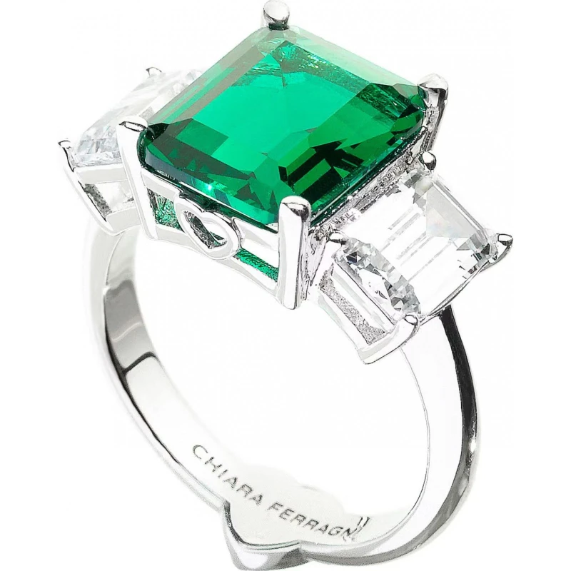 Image of Chiara Ferragni Womens Emerald Band Ring Multi female 10