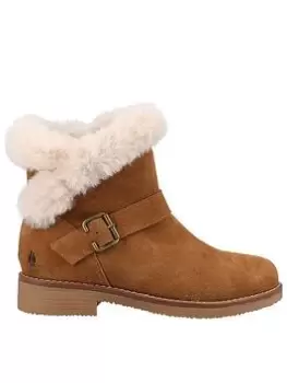 Image of Hush Puppies Hannah Faux Shearling Ankle Boot - Tan, Brown, Size 4, Women