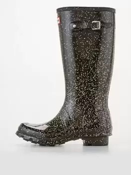 Image of Hunter Original Kids Giant Glitter Wellington Boots, Black, Size 4 Older