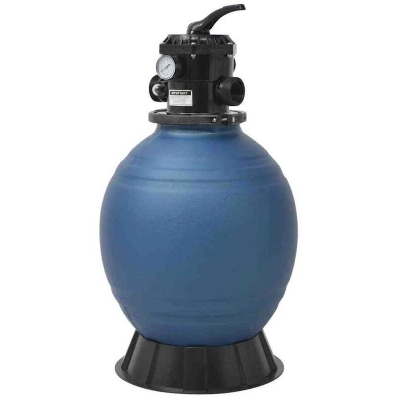 Image of vidaXL Pool Sand Filter with 6 Position Valve Blue 460mm Spa Hot Tub Cleaning