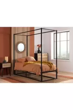 Image of Farringdon Single Metal 4 Poster Bed Black