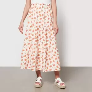 Image of Aligne Hema Floral-Print Poplin Midi Skirt - EU 40/UK 12