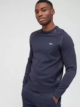 Image of BOSS Boss Ramal Knitted Jumper - Dark Blue, Dark Blue, Size L, Men