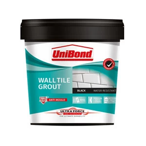 Image of UniBond UltraForce Ready mixed Black Wall tile Grout 1.38kg Tub