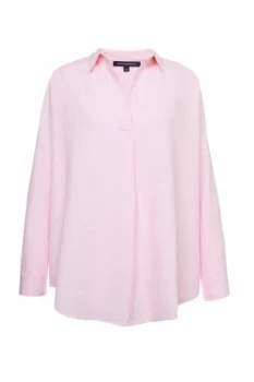 Image of French Connection Yarn Dye Chambray Popover Shirt Pink