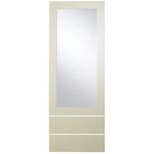 Image of Cooke Lewis Raffello High Gloss Cream Tall dresser door drawer front W500mm Set of 3