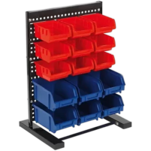 Image of Sealey Freestanding Bench Rack and 15 Storage Bins