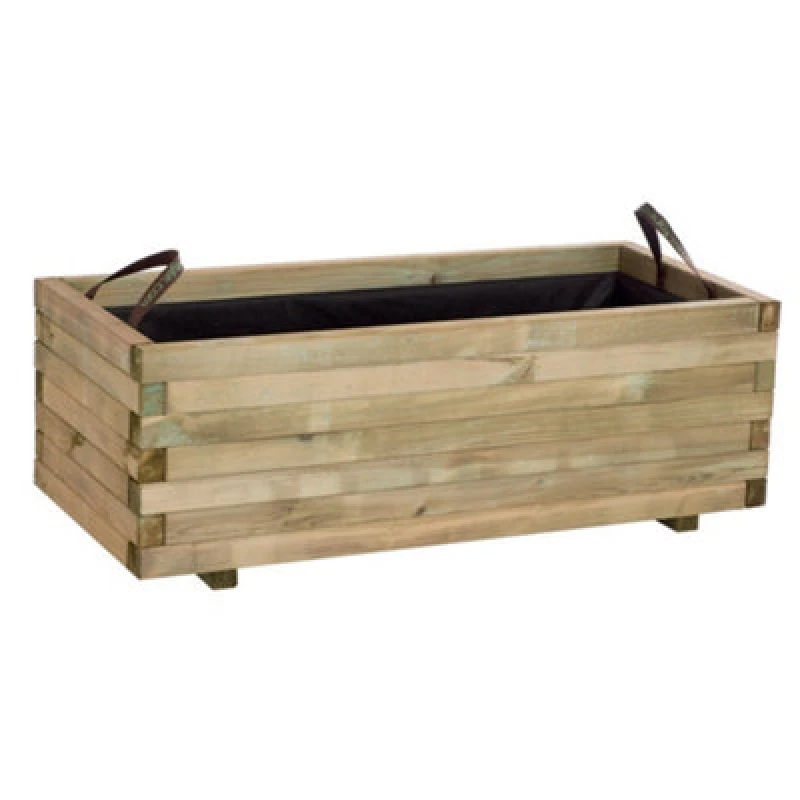 Image of Cerland Baroque Outdoor Rectangular Wooden Planter 110Cm