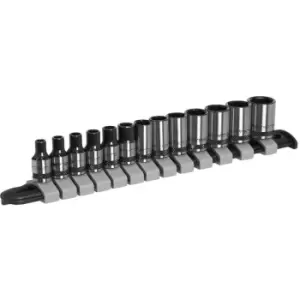 Image of AK7990 Socket Set 13pc 1/4Sq Drive Metric - Black Series - Sealey