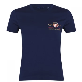 Image of Gant Archive Shield Tee - 433 EVENING BLU