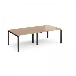 Image of Adapt rectangular boardroom table 2400mm x 1200mm - Black frame and