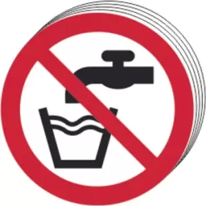 Image of Not Drinking Water Symbol - Sav (50mm Dia.), Pack of 10