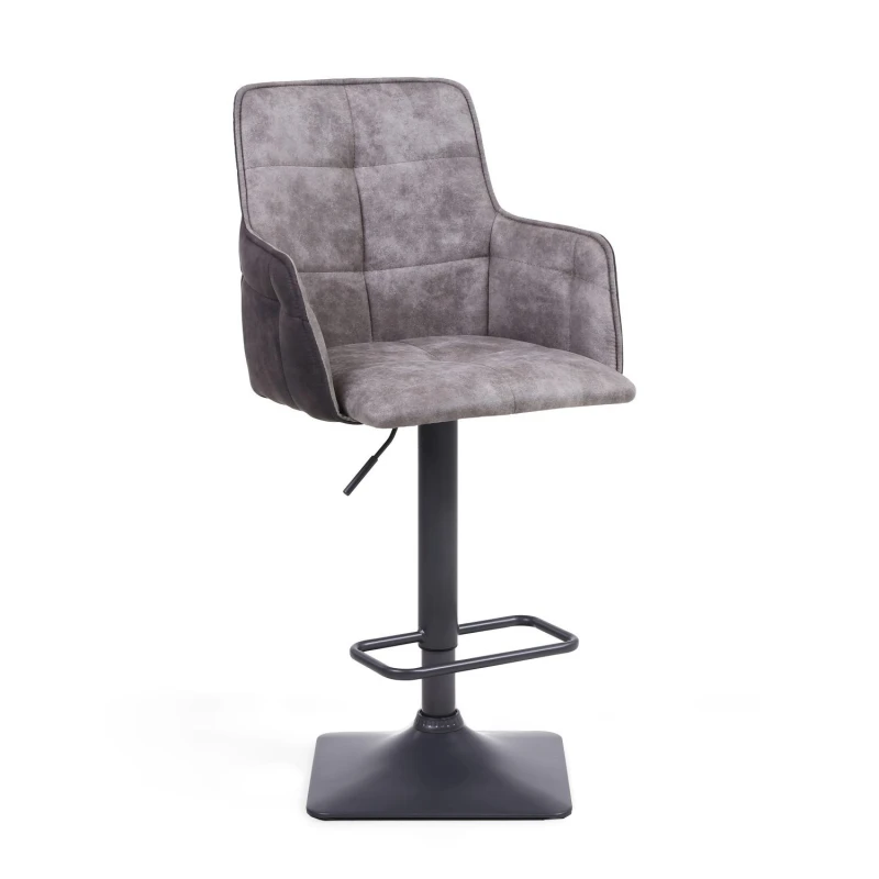 Image of Shankar Orion Suede Effect Light Grey Bar Stool Light Grey