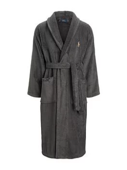 Image of Polo Ralph Lauren Shawl Collar Dressing Gown - Slate Grey, Slate Grey, Size S/M, Men