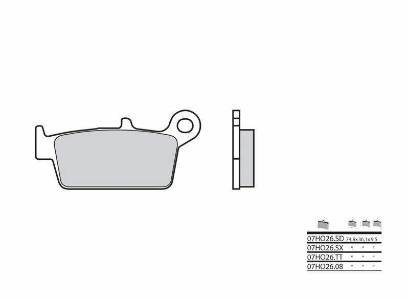 Image of Brembo S.p.A. Off-Road Sintered Metal Brake pads - 07HO26SD