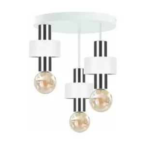 Image of Keter Unica Multi Arm Semi Flush Ceiling Light White, Silver, 35cm, 3x E27