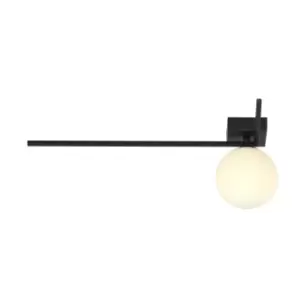 Image of Imago Black LargeGlobe Ceiling Light with White Glass Shades, 1x E14