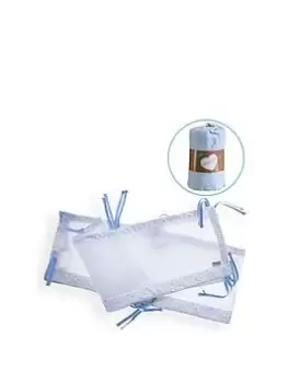 Image of Clair de Lune Stars & Stripes Cot Bed Safe Sleep Bundle - Blue