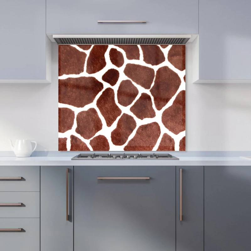 Image of Warren Reed - Designer Giraffe Spots Print Kitchen Splashback in Brown Size: 600mm x 650mm Brown Unisex 600mm x 650mm