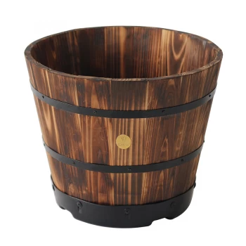 Image of VegTrug Wooden Barrel Planter - Small