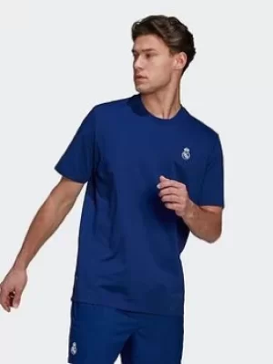 Image of adidas Real Madrid T-Shirt, Blue, Size S, Men