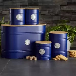 Image of Neo Direct Navy Blue Scandi 5 Piece Kitchen Canister Set