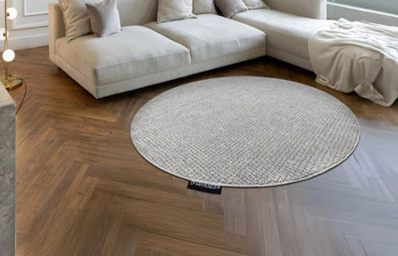 Image of RugsX Carpet Casablanca Loop Circle Light Grey Loop, Soft Circle 100 Cm