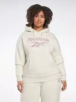 Image of Reebok Identity Logo Fleece Hoodie (plus Size), Grey, Size 1X, Women
