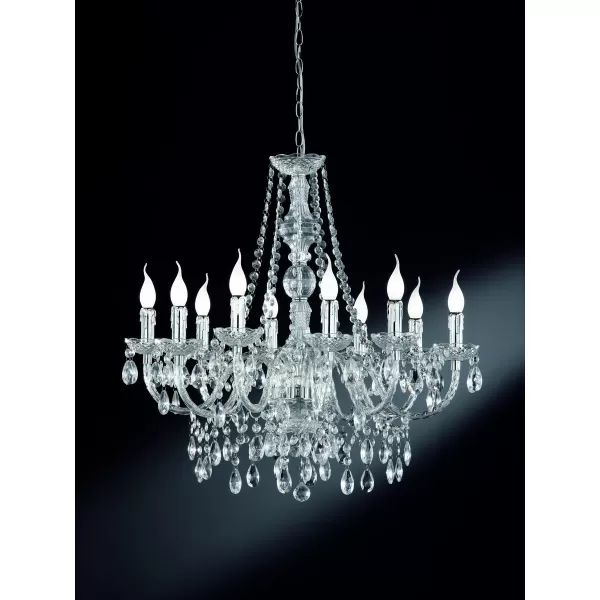 Image of Luster Classic 10 Light Multi Arm Chandelier Chrome