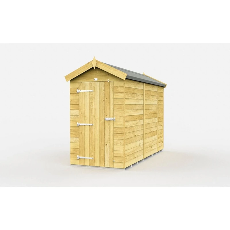 Image of Buttercup Farm 4 x 9 Feet Apex Shed - Single Door W/O Windows - L272 x W118 x H217cm in Brown Brown Unisex