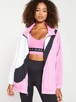 Image of Nike NSW Swoosh Woven Jacket - Rose , Rose, Size S, Women