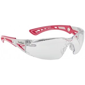 Image of Bolle Rush RUSHPSPSIP Small Safety Glasses ClearPink Frame with Platinum Coating
