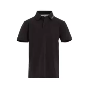 Image of Calvin Klein Jeans Intarsia Logo Pique Polo - Black