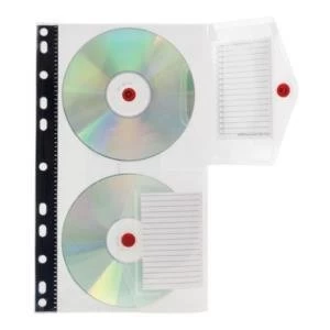 Image of Original Concord Ring Binder Stud Wallet Multipunched for 2 CDs Clear Pack of 5