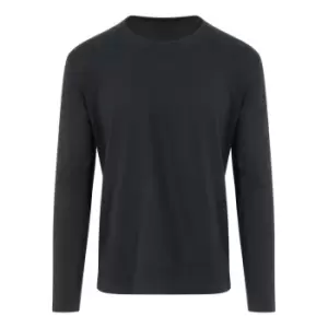 Image of AWDis Ecologie Adults Unisex Erawan Organic Long Sleeve Tee (S) (Jet Black)