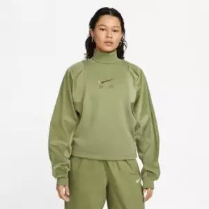 Image of Nike Air Womens Corduroy Fleece Top - Green