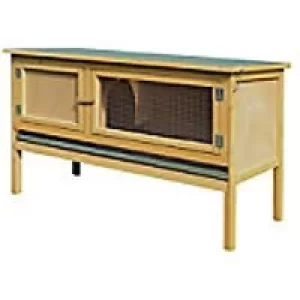 Image of PawHut Rabbit Hutch Yellow, Green 443mm x 1150 mm x 650 mm