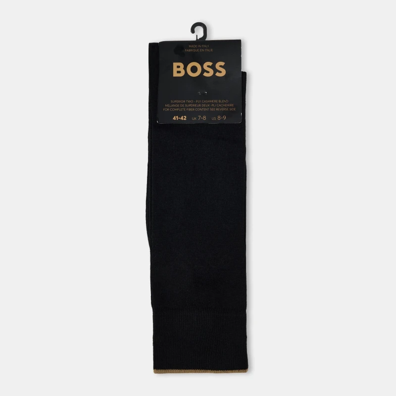 Image of Boss Mens Cashmere Crew Socks Black male 7.0T