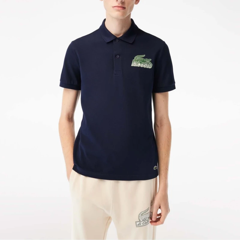 Image of Lacoste Short Sleeve Polo Shirt - Blue Blue S